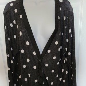 Lularoe Cheryl B&W Polka Dot Sweater Sz S